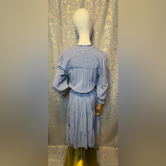 Monteau Blue Striped Women's Dress - Picture 5 of 7